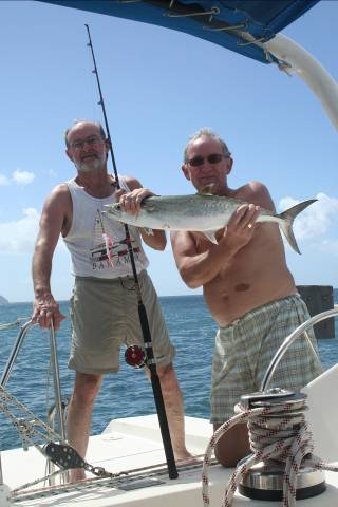 Andrzej Bieńkowski (z lewej) i Józef Kołodziej z "Sapnish Mackerel"